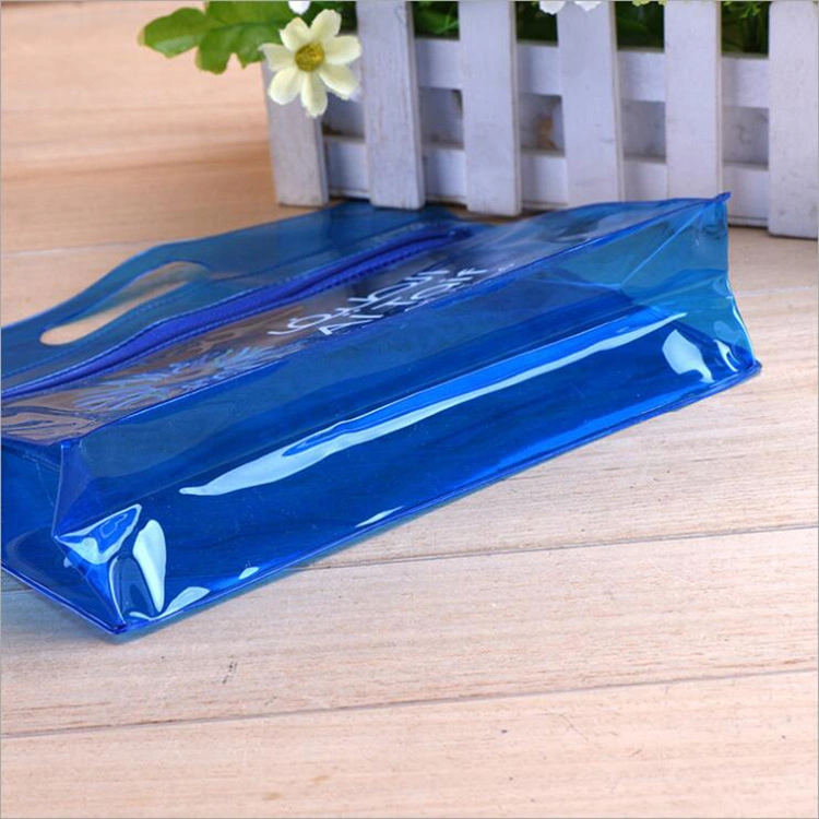 Custom Stand up Portable Cosmetic Plastic Zipper Bag Translucent PVC Package Bag