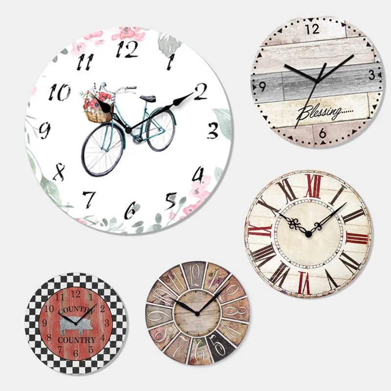 Horloge murale à sublimation imprimable en gros de 16 pouces - printemps papier Orologio Horloge Murale MDF en bois pour la maison décor promotion cadeau