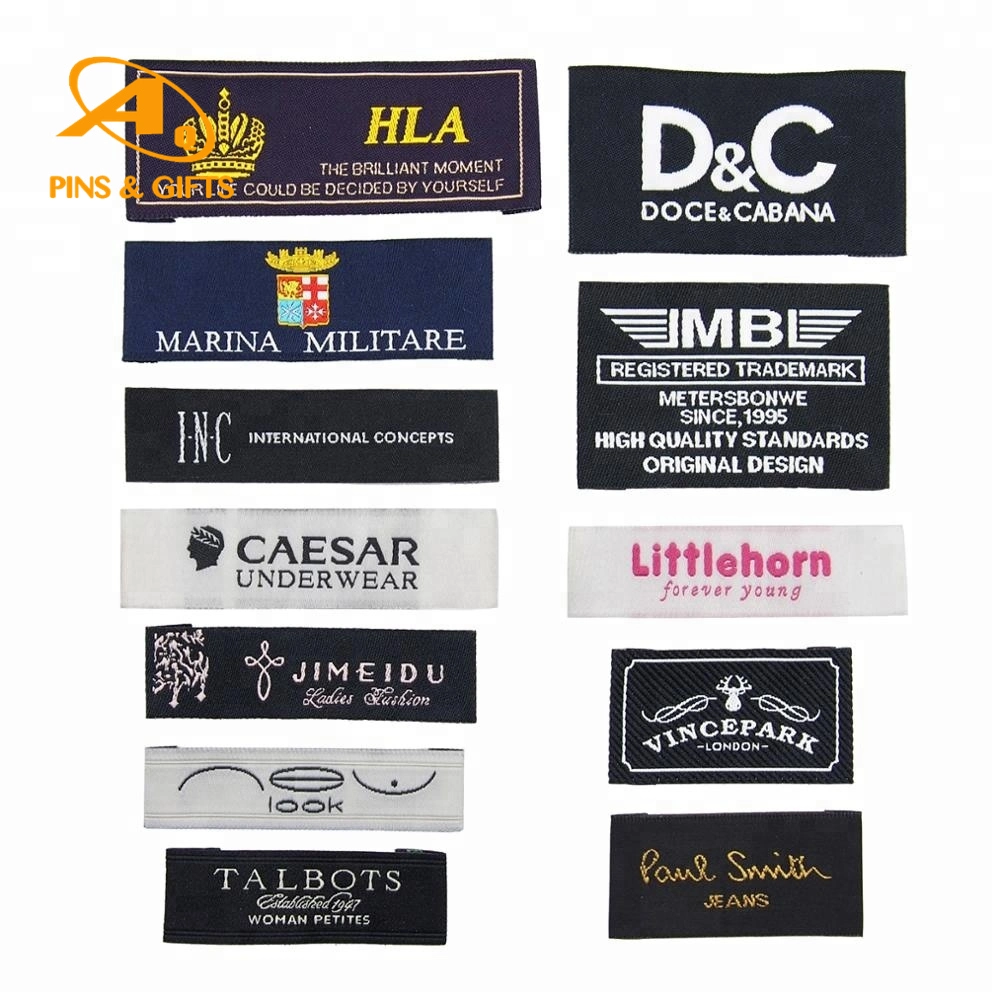 Caliente de venta directa de fábrica de ropa personalizada etiqueta Logo/Etiqueta para accesorios de prendas de vestir tejidas Crest