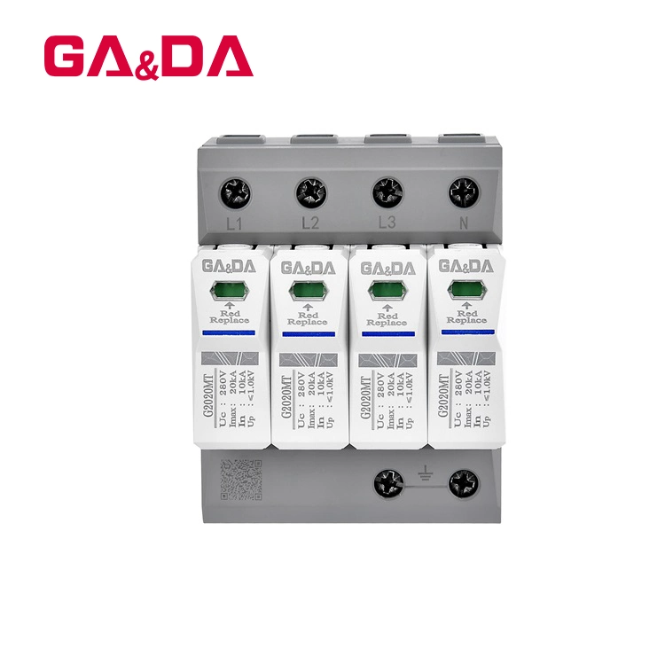 Gada 35mm AC SPD Lightning Arrester 80ka 4p 280V for Home Power System Surge Protective Device SPD