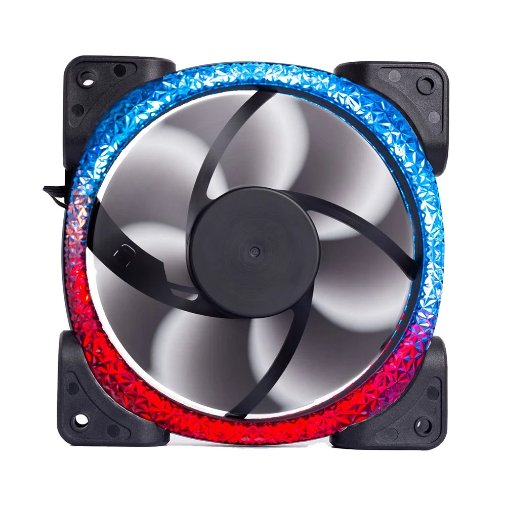 High quality/High cost performance  DC12V Mute 1200rppm High Speed Argb Double Aperture Clear Crystal 120*120*25 RGB Fan Cooler for Computer Case