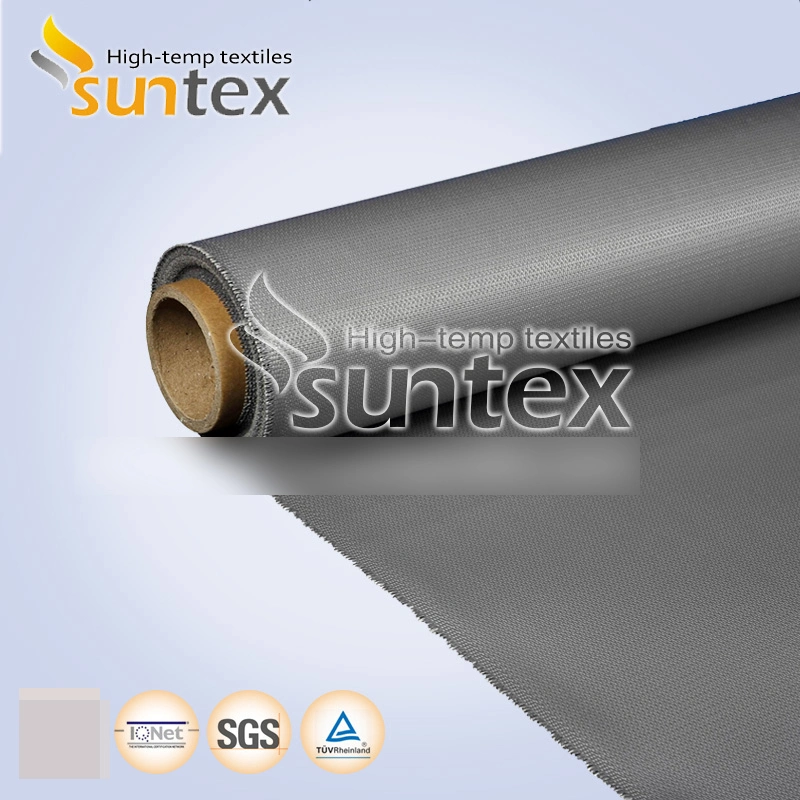 High Temperature Fireproof Silicone Coated Fiberglass Fabric Heat Resistant Silver Grey Glass Fiber Cloth