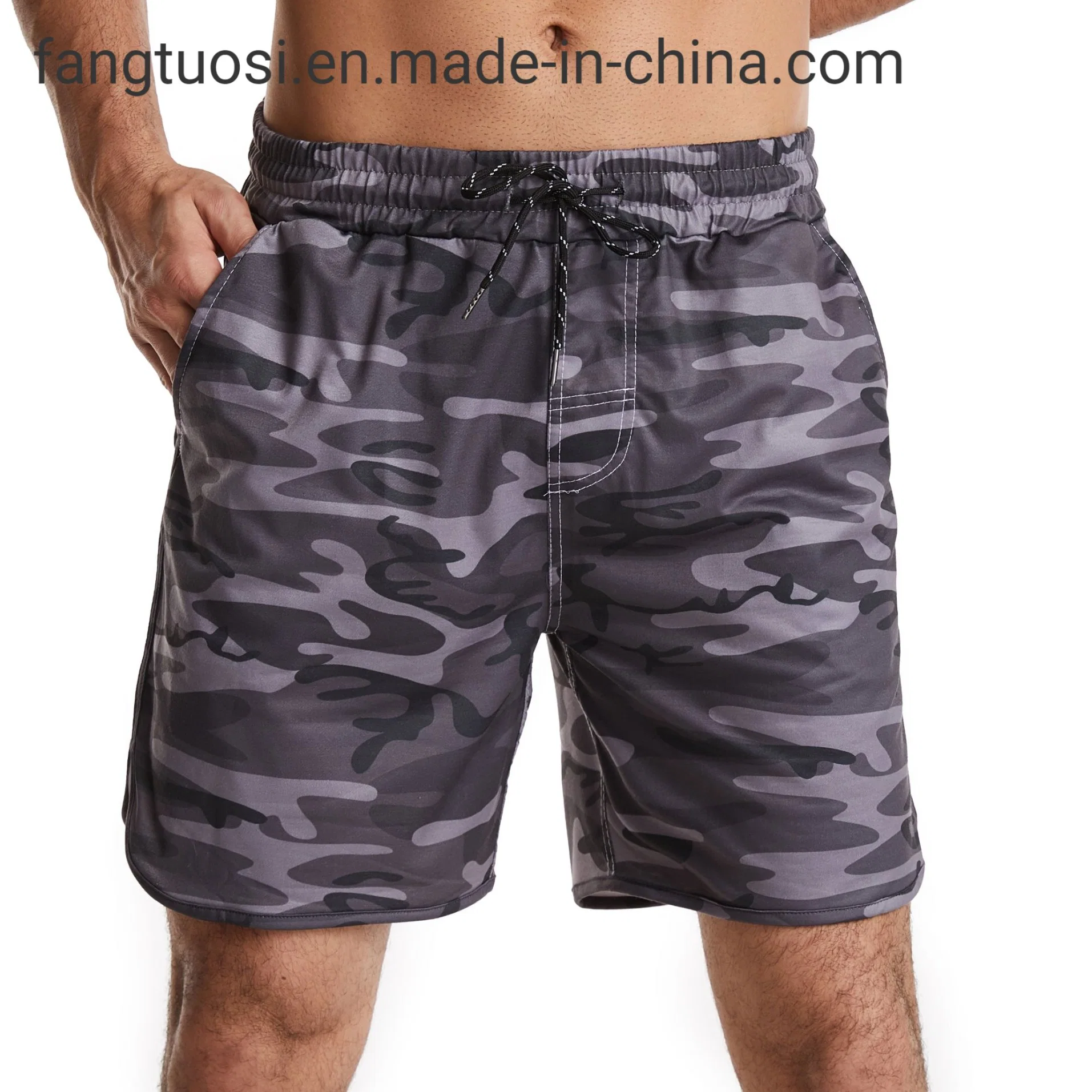 Shorts de sport camouflage pour hommes avec poches, idéaux pour le basket-ball, l'activité physique, les entraînements, la course à pied, la salle de sport et les occasions décontractées. Faible quantité minimale de commande (MOQ).