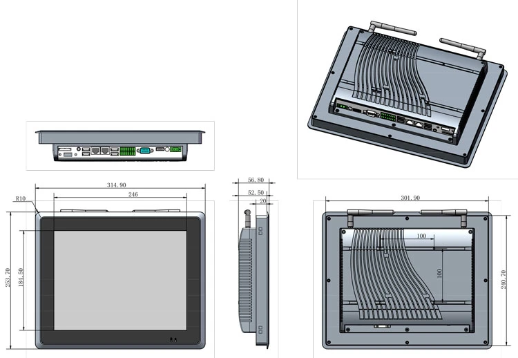 Bis Certificate IP65 Waterproof Fanless Embedded Computer 12 Inch Touch Screen Industrial Panel PC India