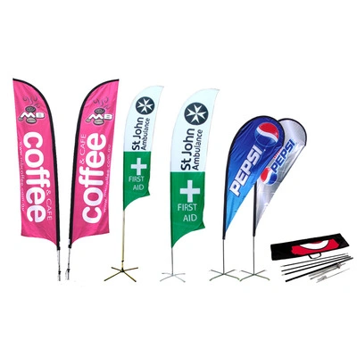 Window Advertising Wholesale Garden Stand Car Wall Custom Bandana Printing Flag with 2 Brass Flag Pole