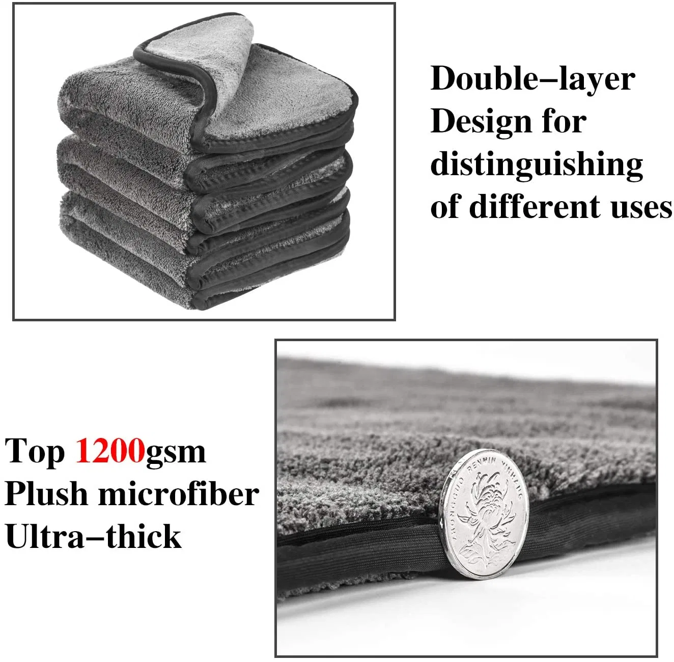 S-XL Size Customized No-Scratch Microfiber Towel Cleaning Cloth