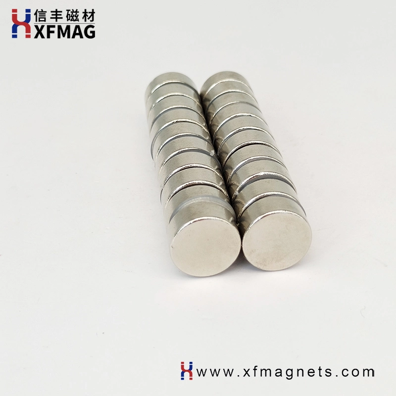 NdFeB Strong Magnetic Material Rare Earth N40h Permanent Neodymium Cylindrical Nickel Magnet