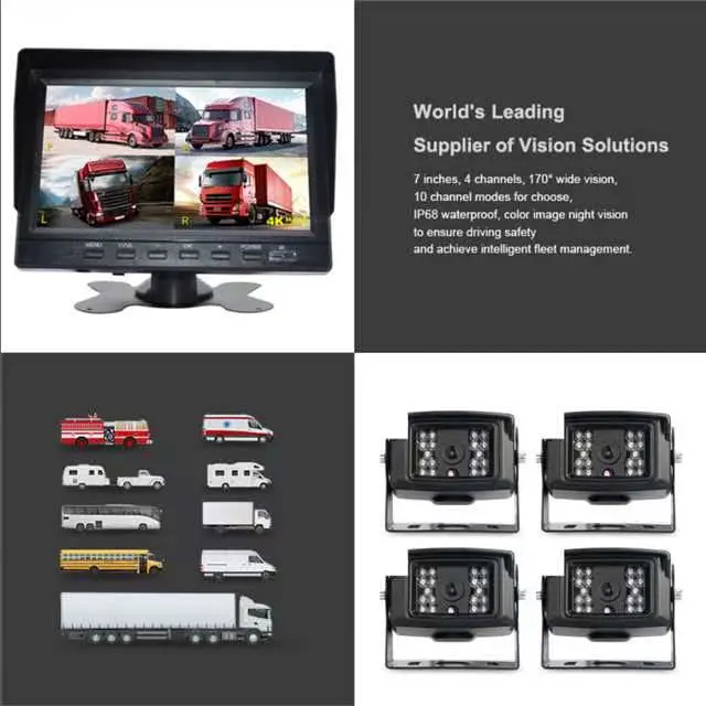 4ch 1080p Split Quad Auto Kamera Monitor System mit 10,1inch Anzeigen