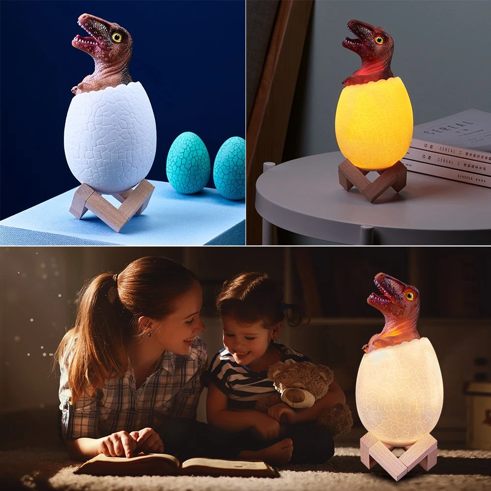 Goldmore11 Dinosaur Nachtlicht für Kinder, 3D Oviraptor Lampe LED Nachtlicht mit Touch &amp; Fernbedienung