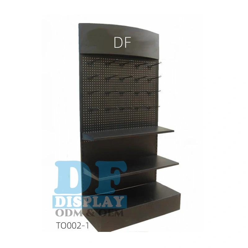 Retail Shops Shelves Hardware Display Stand Rack Tools Display Stand Rack with Hooks Pegboard Display Rack