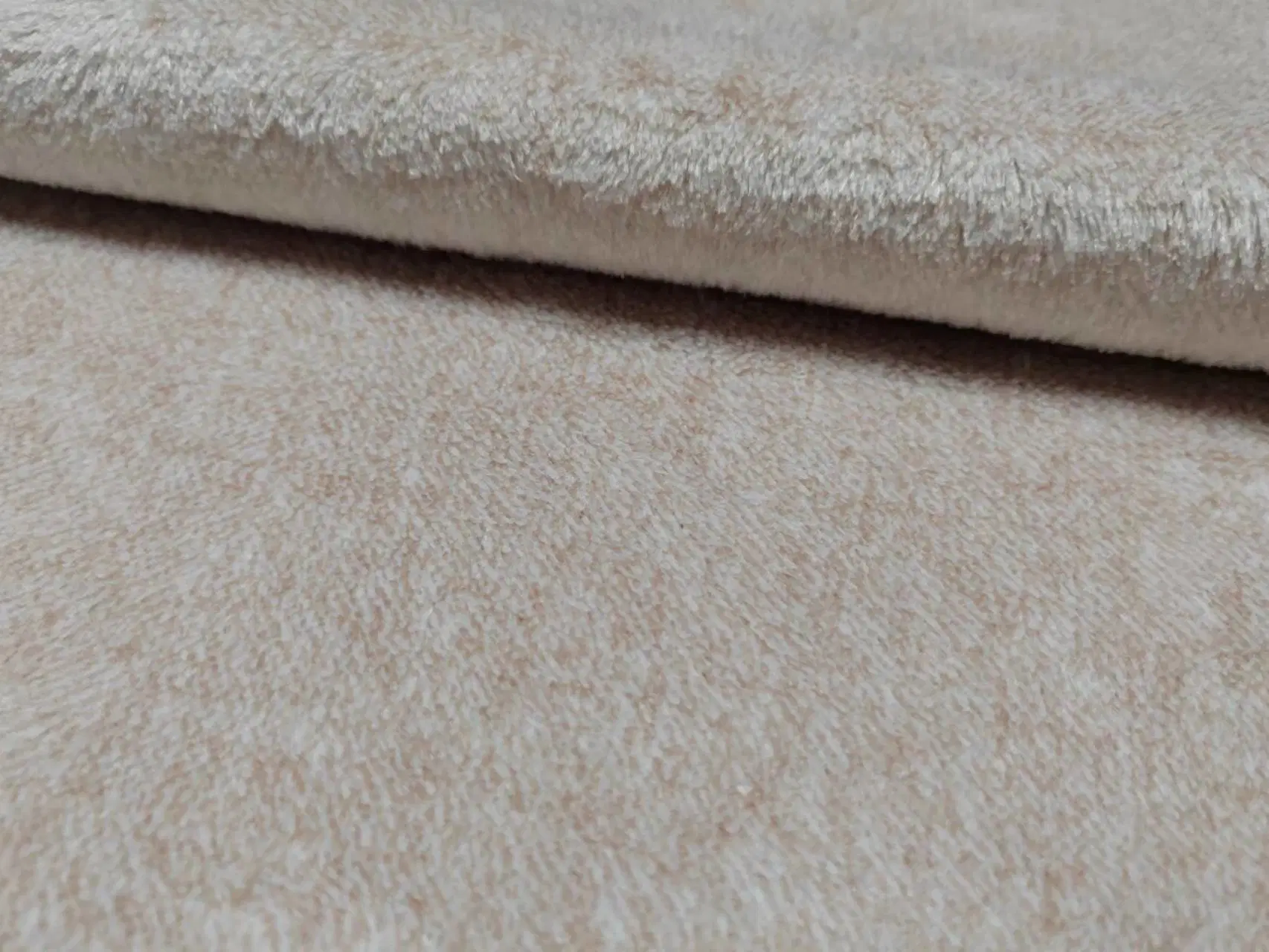 Recycled Polyester Melange 2-Tone Micro Coral Fleece Knitted Fabric Misty Rose 100% Polyester Soft Handfeel Warm for Garment, Blanket, Toys