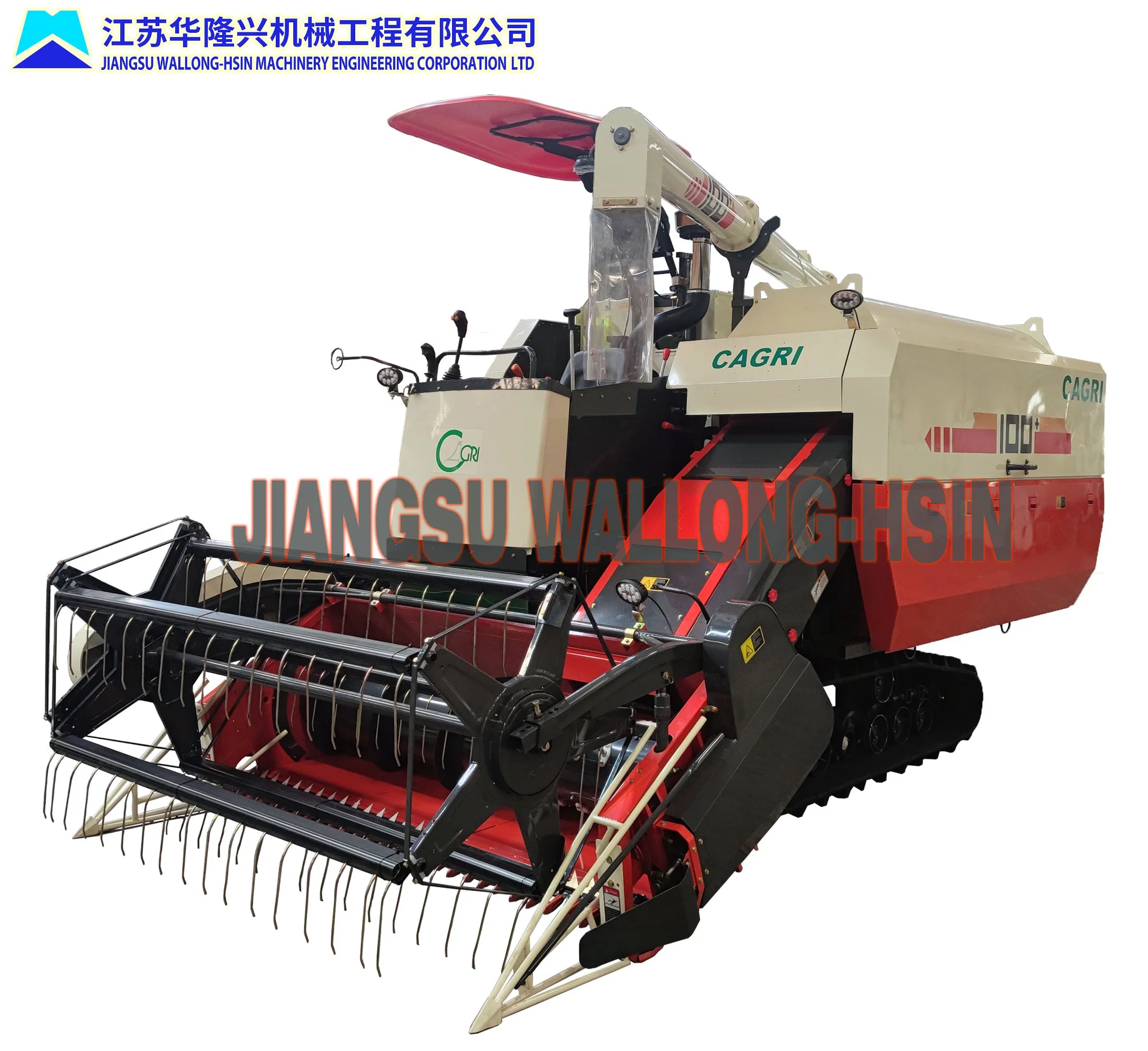 Paddy Wheat Rice Combine Harvester, High Position Discharge Farm Equipment