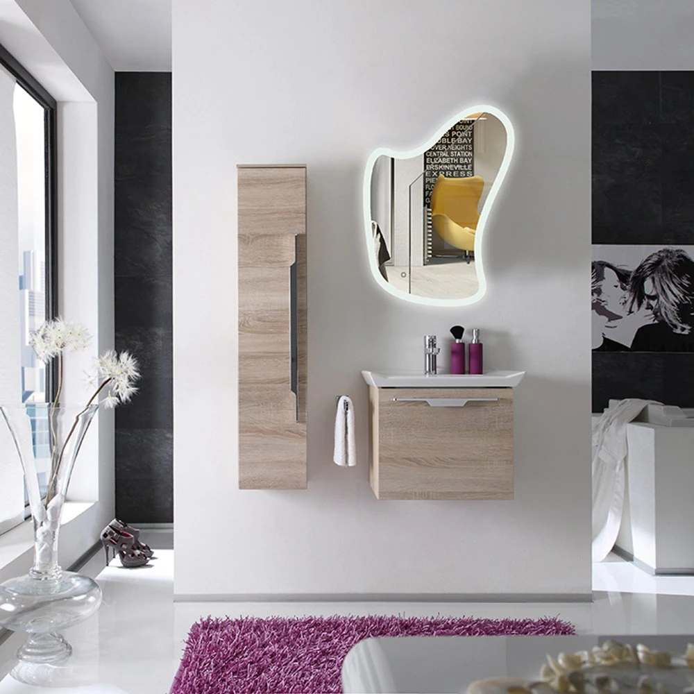 Modern Silver Wall Magic Decoration LED Bathroom Furniture Vanity Mirror