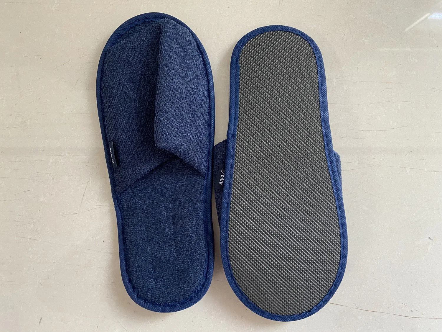 100% Eco Friendly Terry Cotton Adult Open Toe Einweg Hotel Slipper Airline Slipper