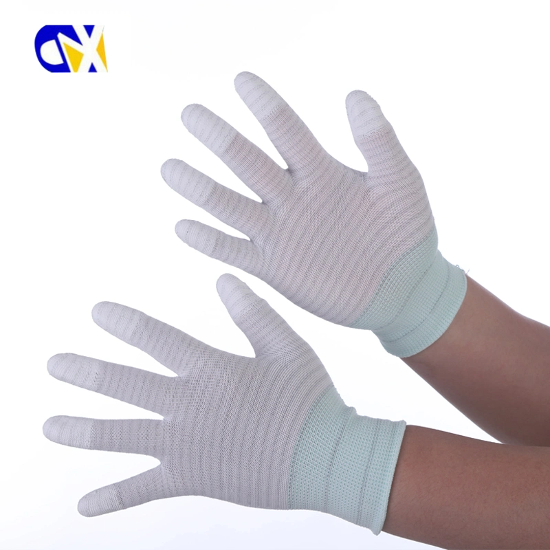 U3 Style Carbon Fiber White PU Coated ESD Anti-Static Gloves