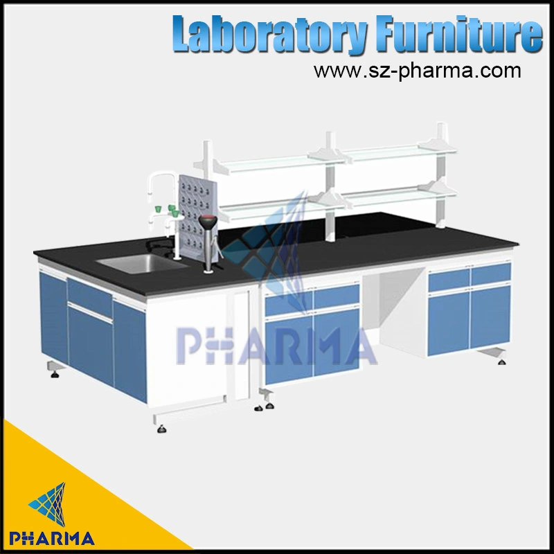 Laboratorio de Química de los diseños de Workbench de acero muebles mesa con lavabo