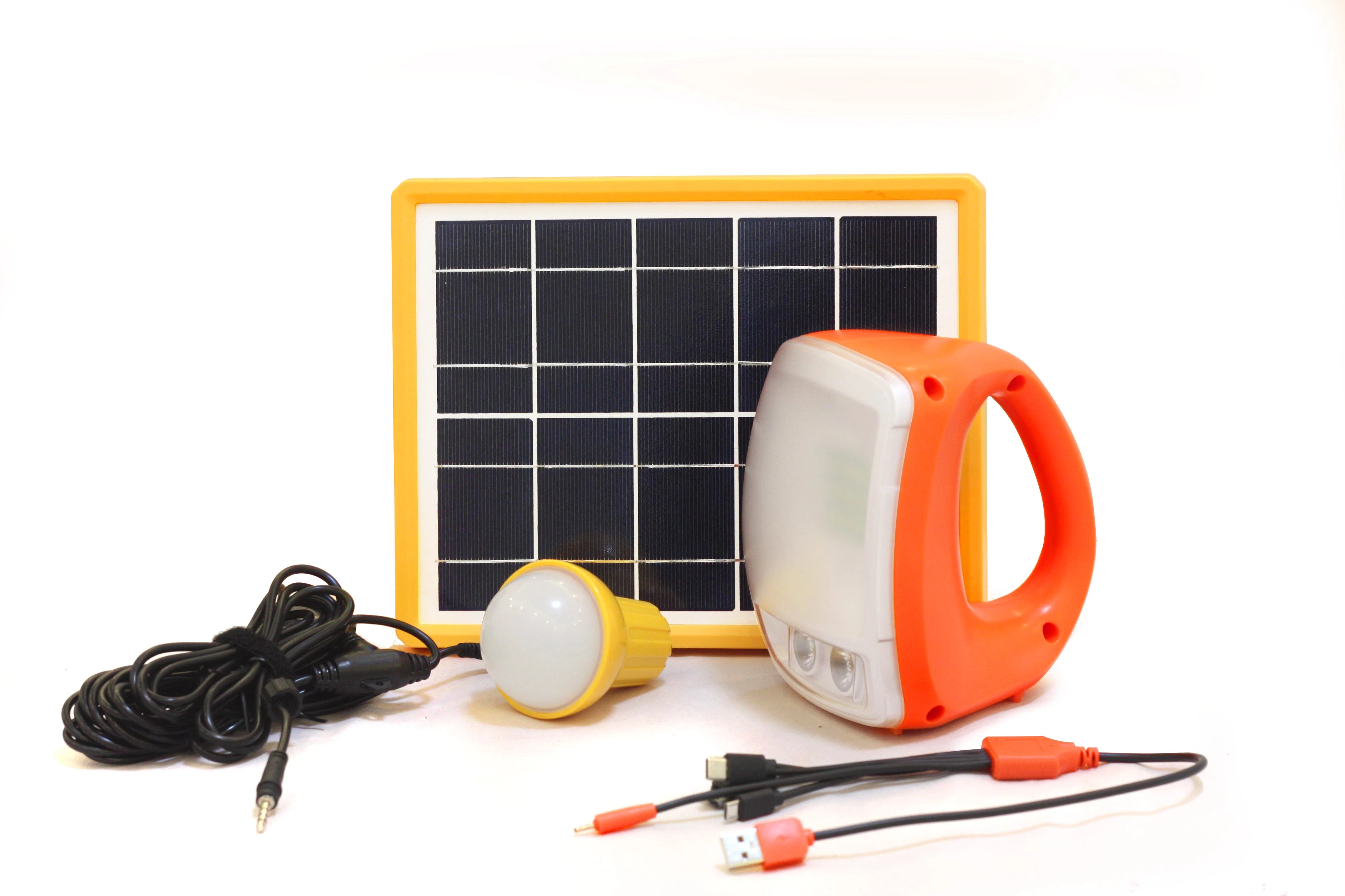 Linterna Solar LED portátil con cable USB cargador y la lectura de la luz (P7).