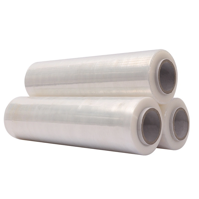 100% New Material PE Stretch Film Clear Hand Plastic Packaged Roll Laminating PE Stretch Film