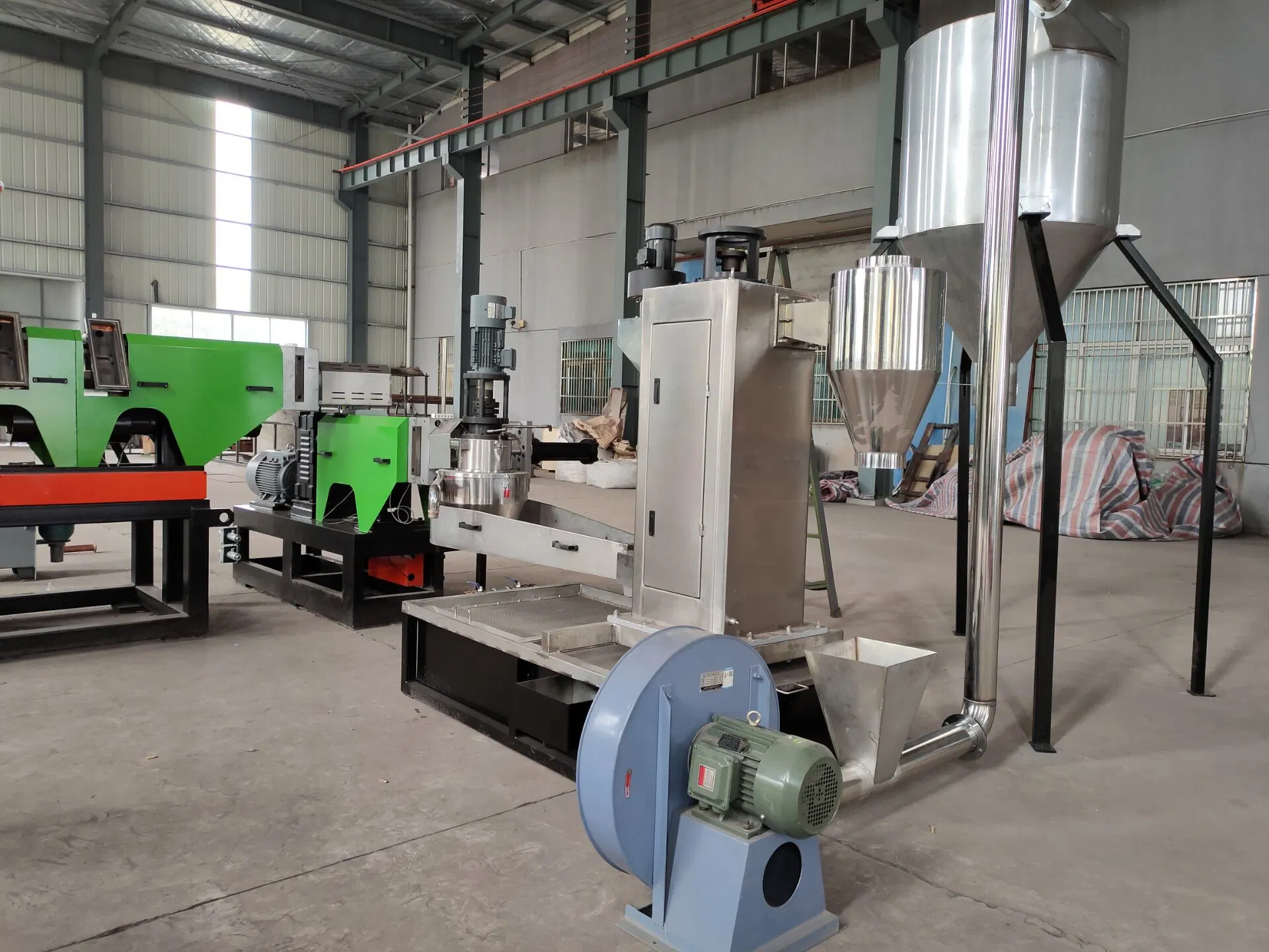 Double Extruder Waste Plastic Film Pelletizing Machine Granulating Machine