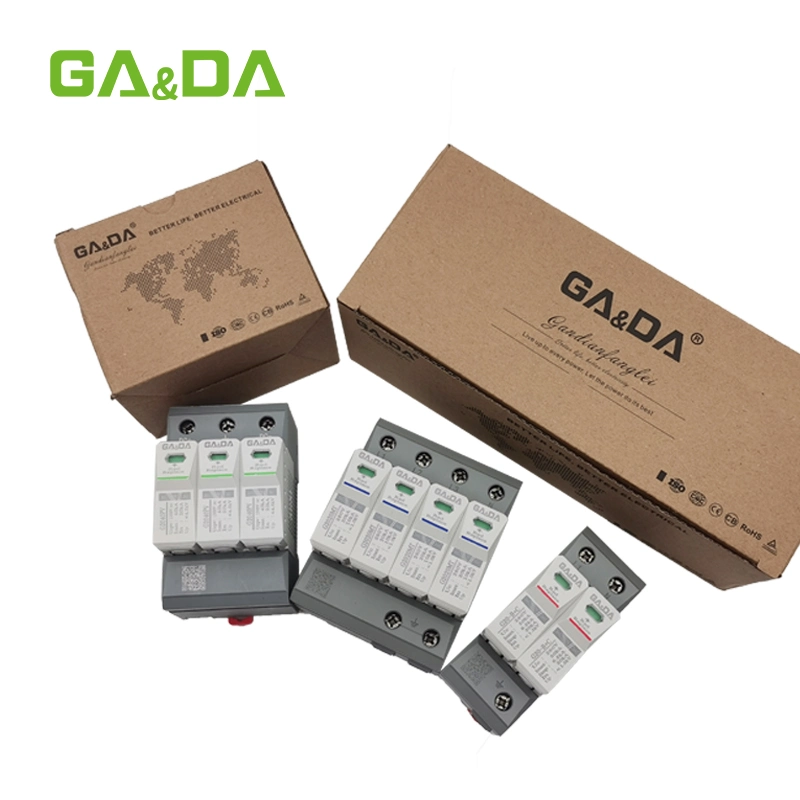 Gada 280V 255V CA 1+ Npe SPD protector contra sobretensiones de 35mm de buena calidad de carriles DIN 120 A 80 ka