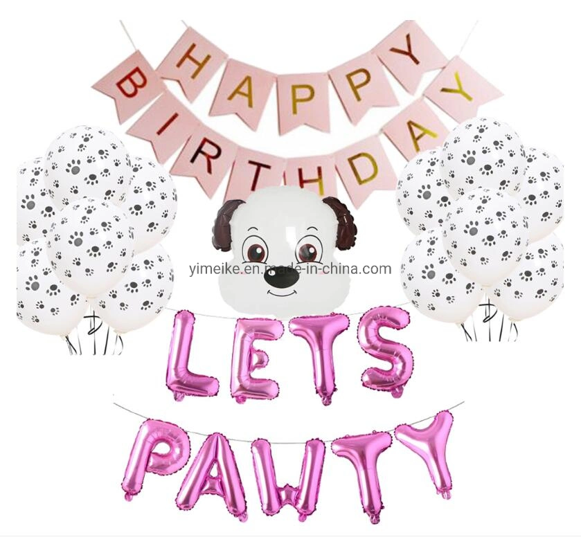 Fiesta de cumpleaños de perro mascota Conjunto de globos decorativos de pata de perro mayoreo de globos de cumpleaños