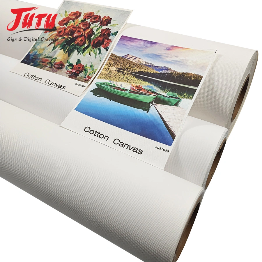 Jutu Accurate Color Performance Digital White Substrate for Solvent Printing Waterproof Polyester Canvas