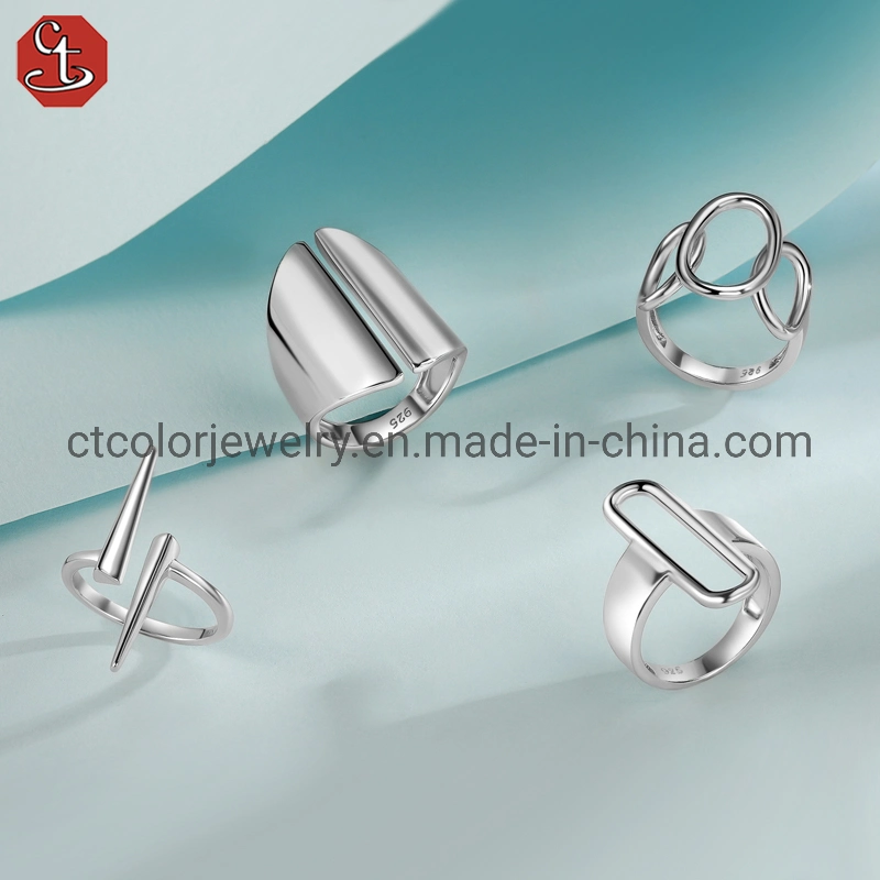 Fashion Jewelry plain silver 925 ring girls costume jewellery