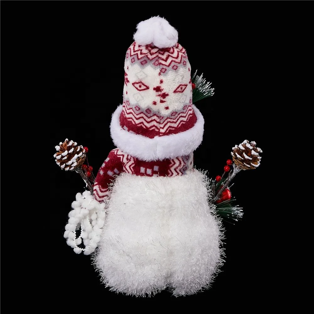 LED Christmas Decoration Supplies with Colorful Cap Snowman Ornaments