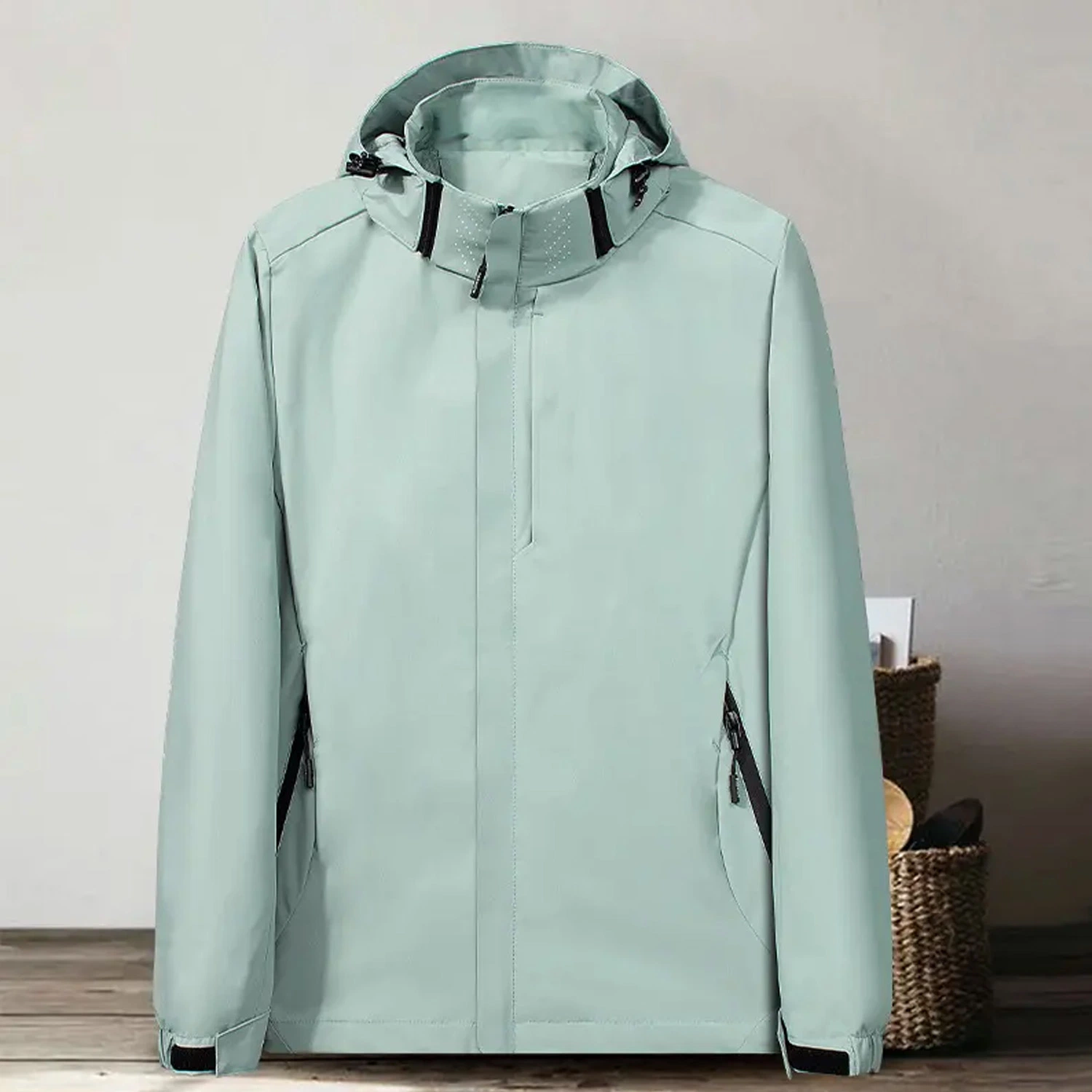 Waterproof Solid Color Outdoor Wear Windproof Warm Windbreaker Jacket