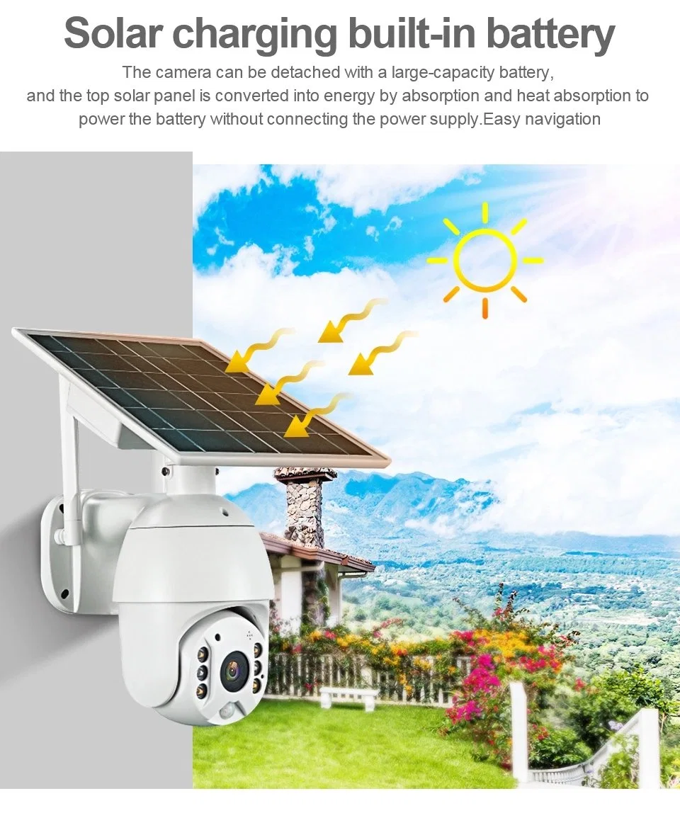 4G Solar Powered Wireless Security Camera Supports 64GB Memory Storage