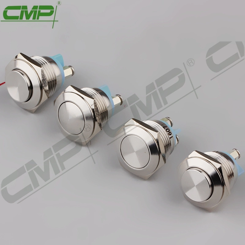 16mm Stainless Steel Domed Normally Open Momentary Push Button Switch