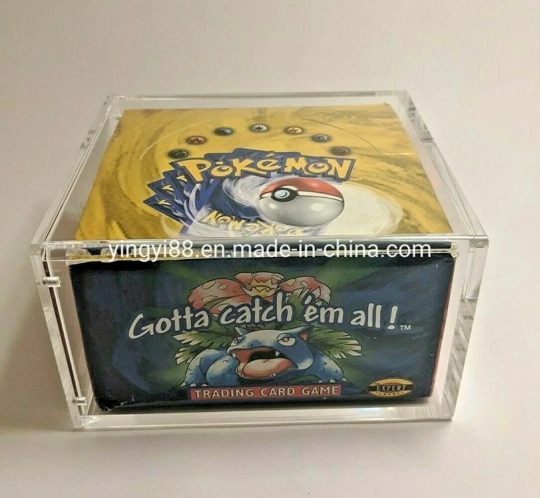 Caixa Display em acrílico Perspex grossista caso Pokemon Boosters de cartão