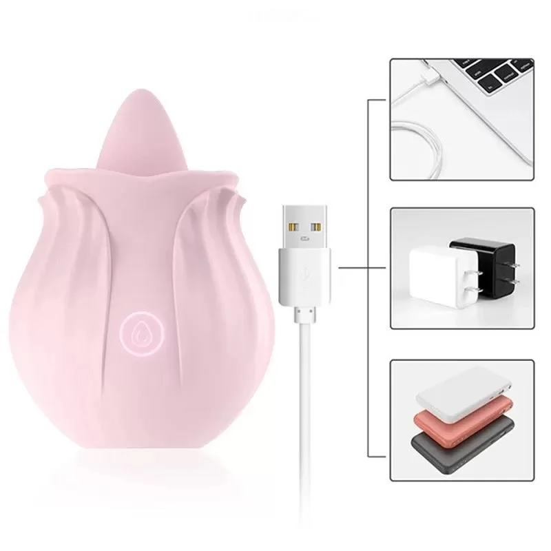 OEM Rechargeable Female Vibrator Sex Toy Hot Rose Shape Clit Cucker Sucking Toys