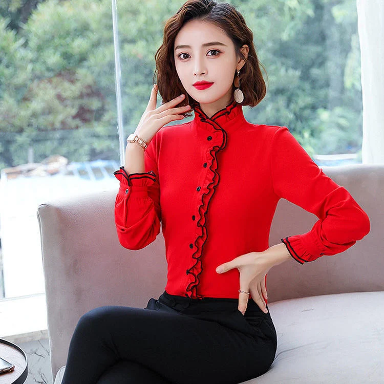 Fashion Korean Style 3couleurs Shirt Women's Business Shirt