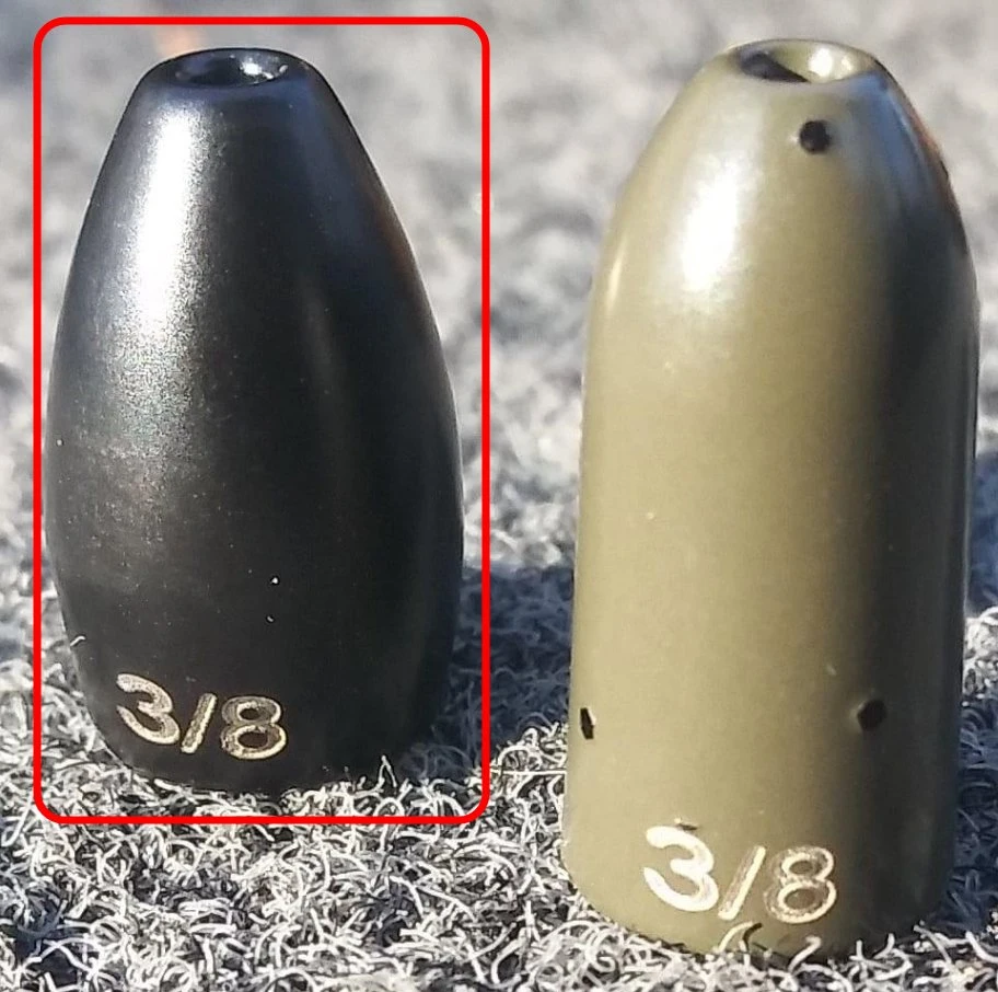 La pesca de tungsteno Bullet gusano peso en el chip no Matt Black