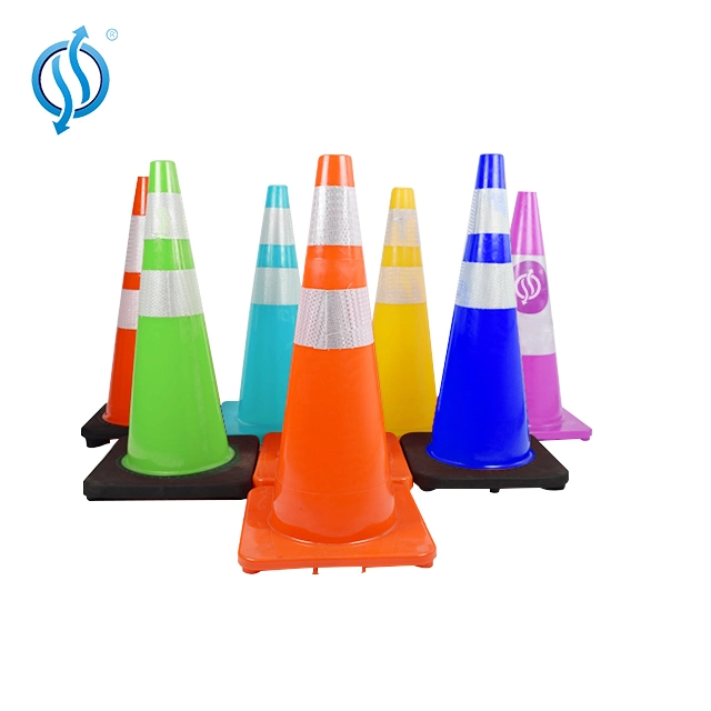 28" Traffic Cones PVC Safety Road Parking Cones with 2 Reflective Collar