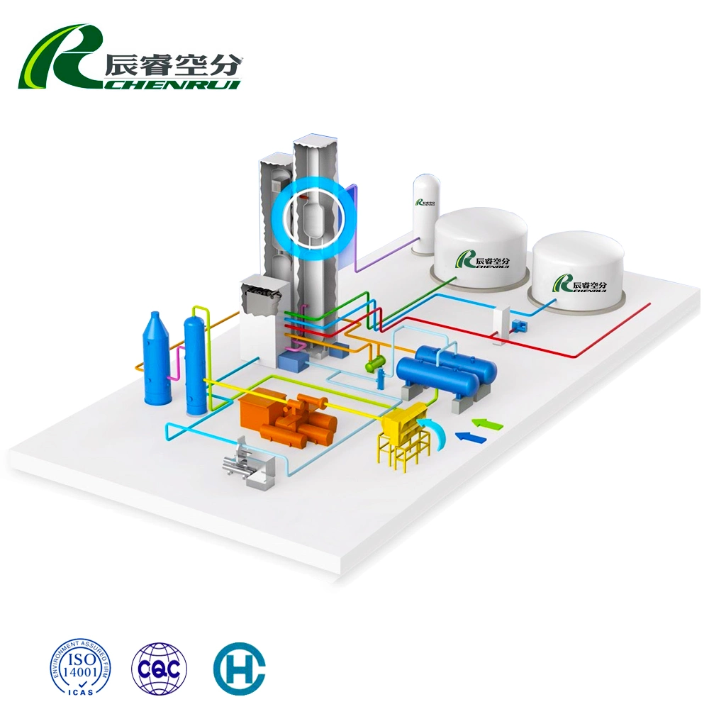 Separador de ar de azoto criogénico Chenrui Plantchenrui Criogenic elevada pureza 99.997% Produção de azoto líquido fábrica produção de hidrogénio Máquina combustível célula electrici