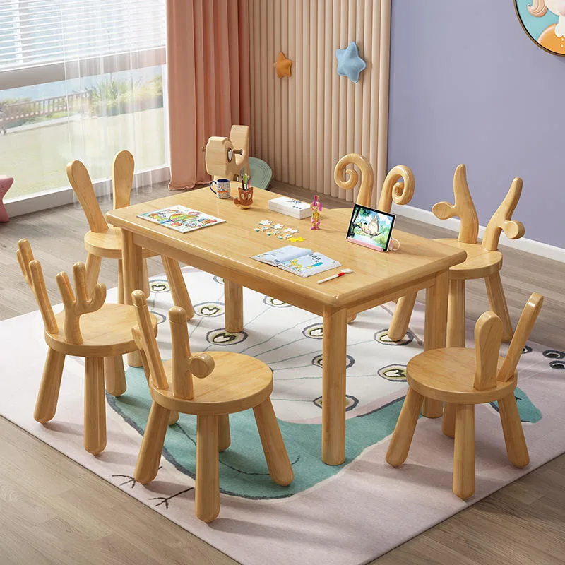 Kindertisch und Stühle aus Holz Möbel Schreibtisch