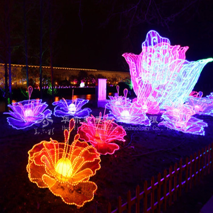 Christmas Street Garden Decoration 3D Structure LED Flower