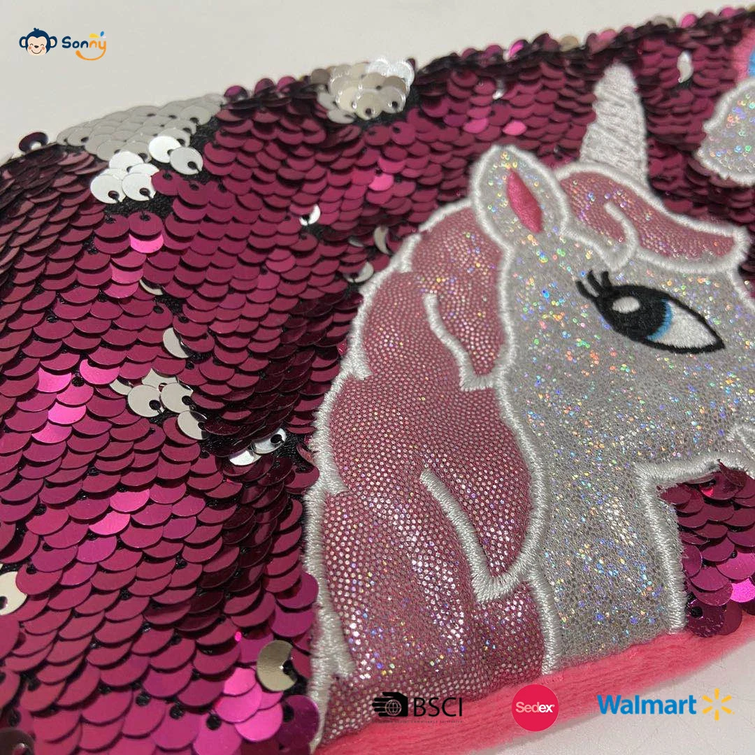 2022 New Fashion Shiny Animated Sequins Sling Pencil Bag for Girl