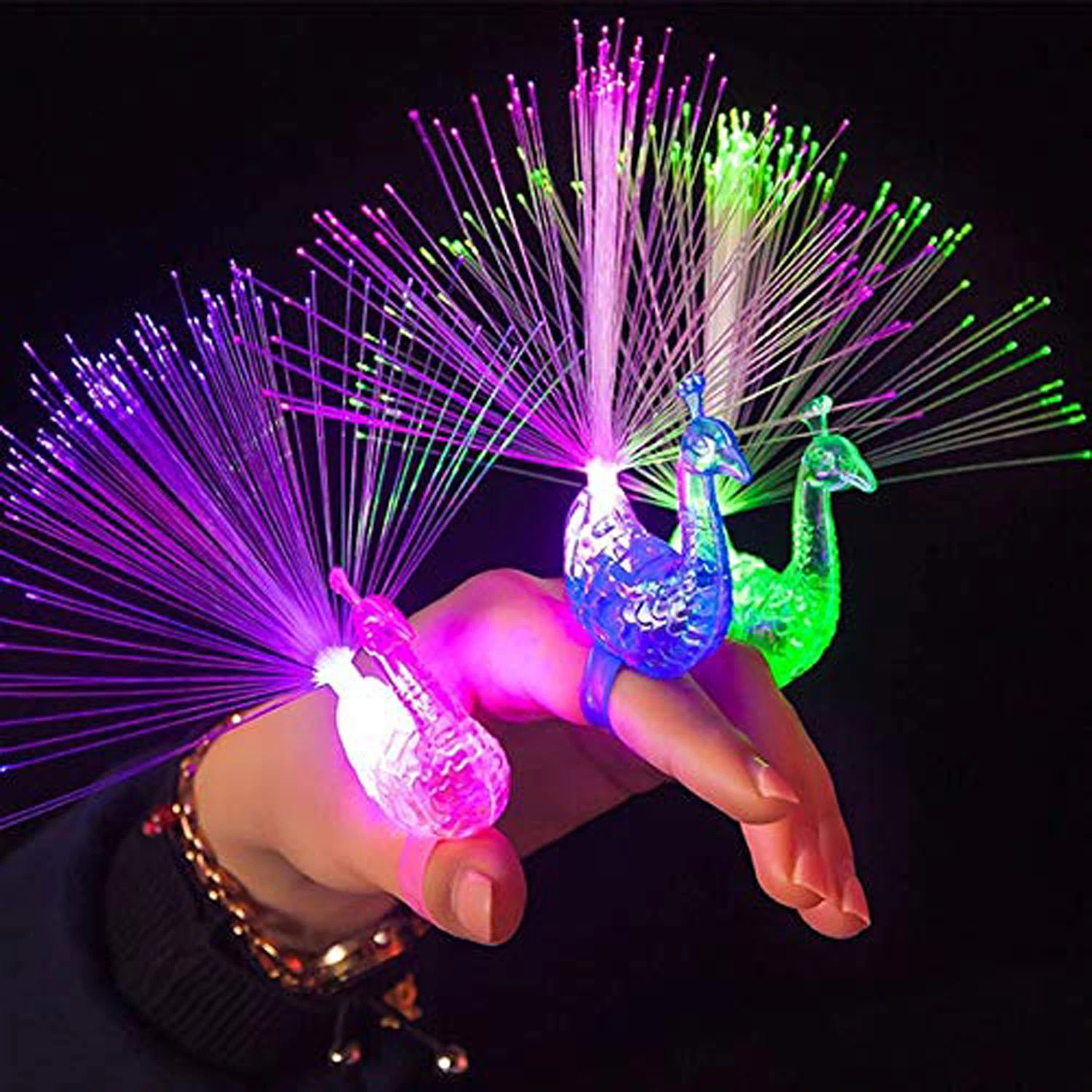 Peacock lampe de doigt enfants Creative Toys Luminous Ring