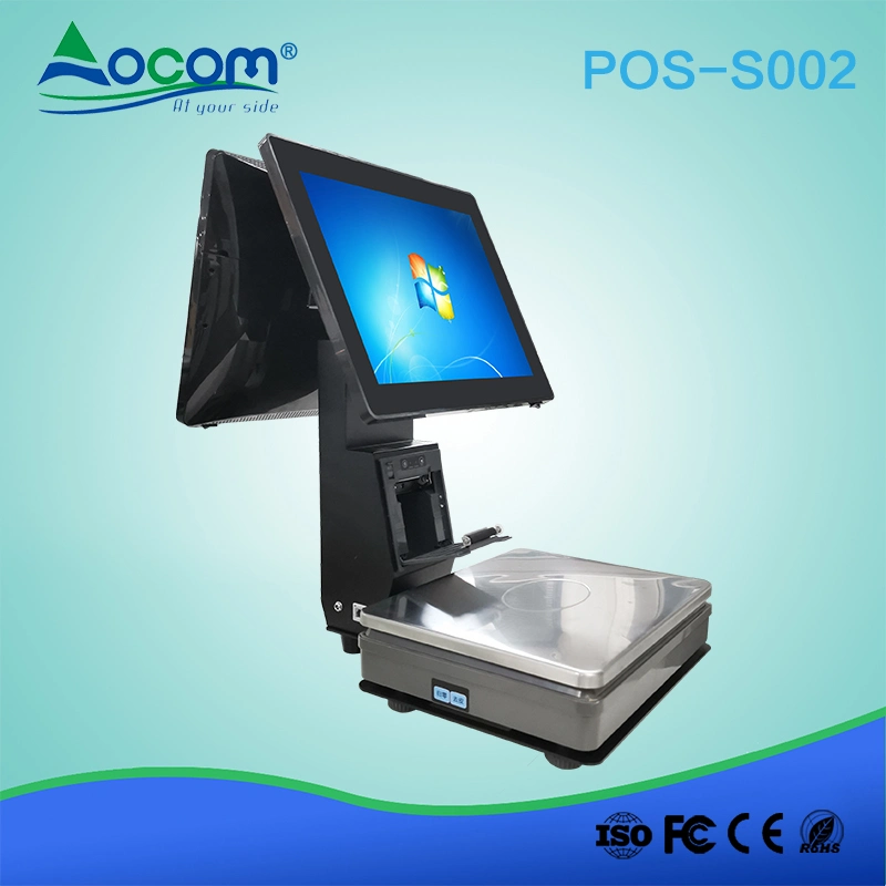 All in One POS PC Label Printing Scale with Printer