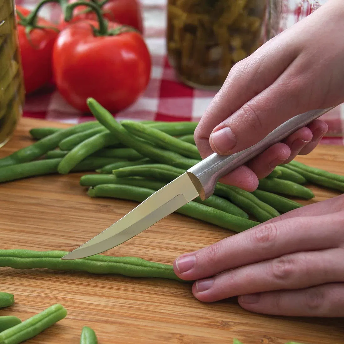 Heavy Duty Paring Knife Stainless Steel Blade with Aluminum Handle 7-1/8 Inches