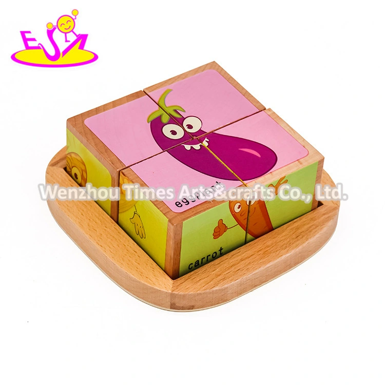 Most Popular Intelligent Kids Natural Wood Cube Puzzle with 6 Sides W14f061