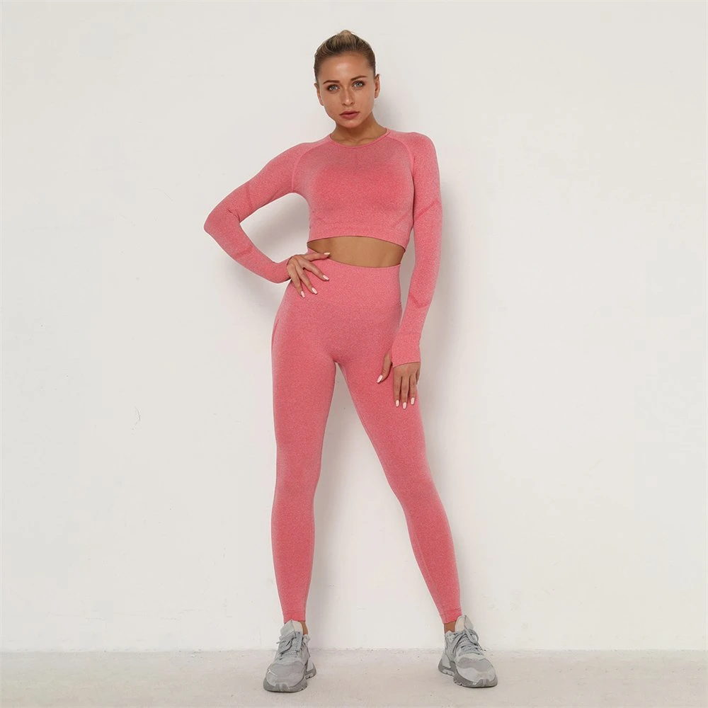 Yoga Bekleidung Sportanzug Damen Sportswear Outfit Fitness Lang Sleeves Gym Nahtlose Trainingsbekleidung