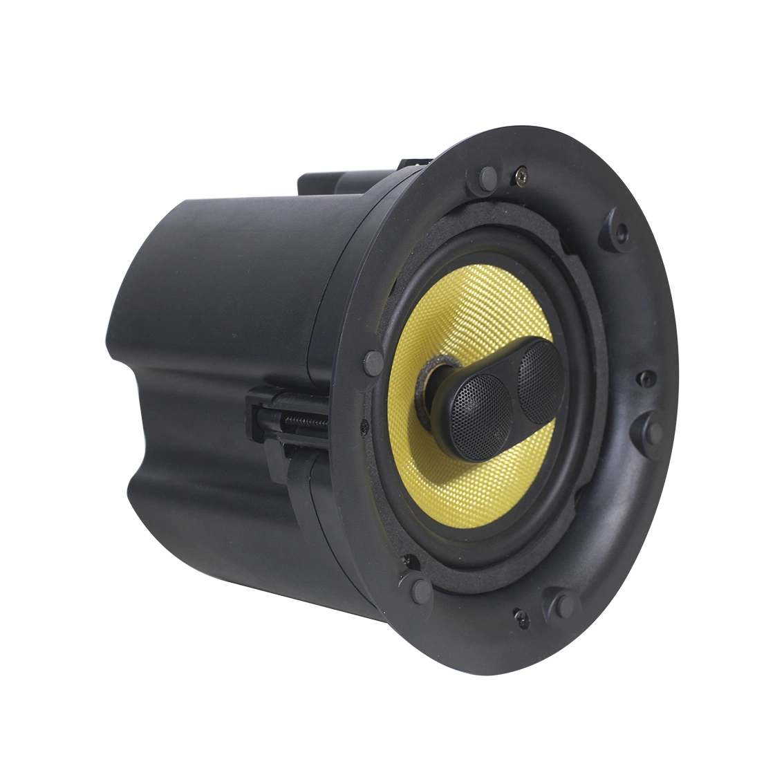 6.5 Inch 2 Way Dante Network Ceiling Speaker with 50W Powered by 24VDC, Crossover Dual Voice Coil and Dual Tweeter