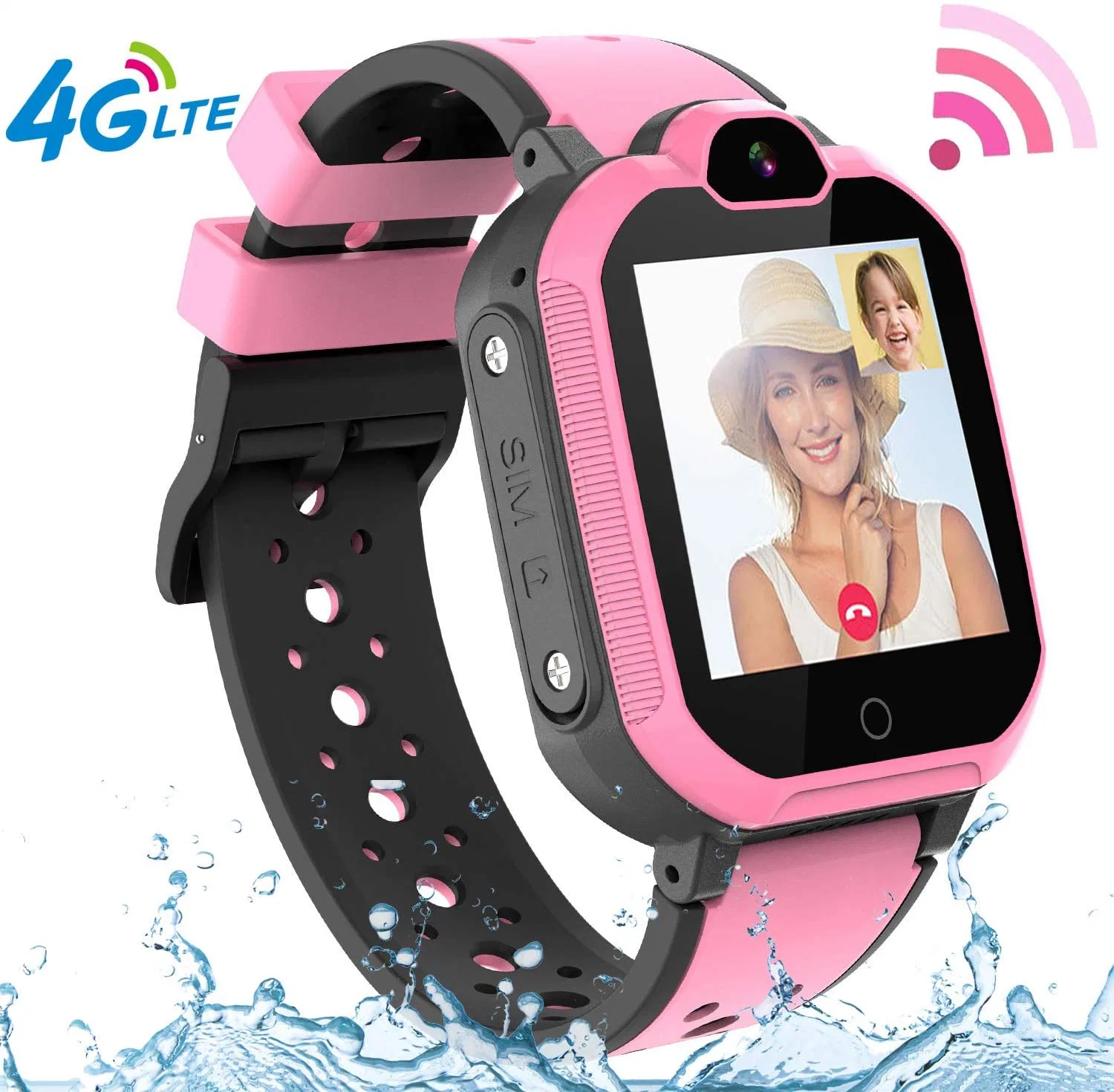 4G, de téléphone pour les enfants GPS Smartwatch Garçons Filles regarder étanches IP67 avec GPS Locator Appel à 2 voies l'appareil photo de chat vidéo et voix Sos Podomètre d'alarme