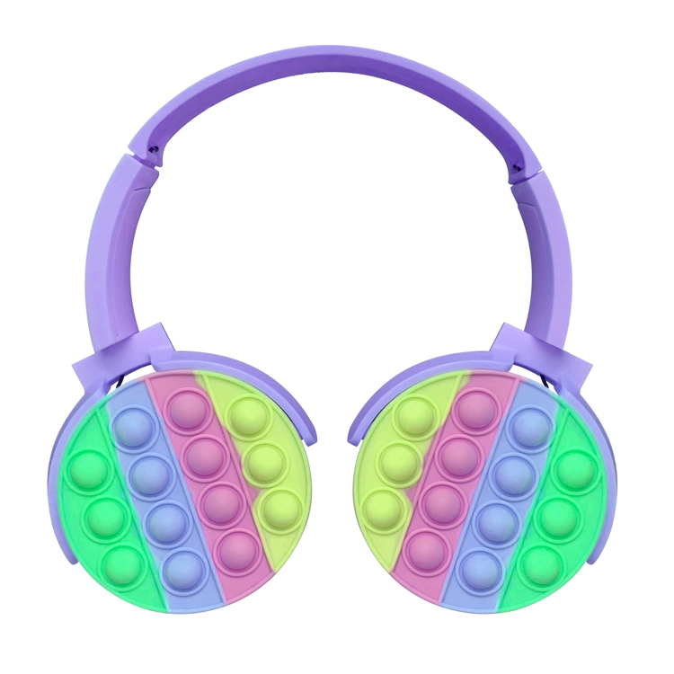 Amazon Hot Sale Push Bubble LED Cat Popit Headband Wireless Bluetooth Earphone Headphones for Children