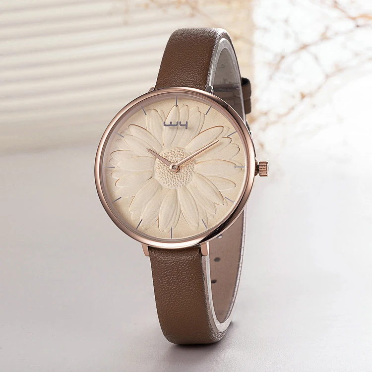 Fashion OEM ODM Leather Strap Gift Woman Fashion Watch (Wy-110C)