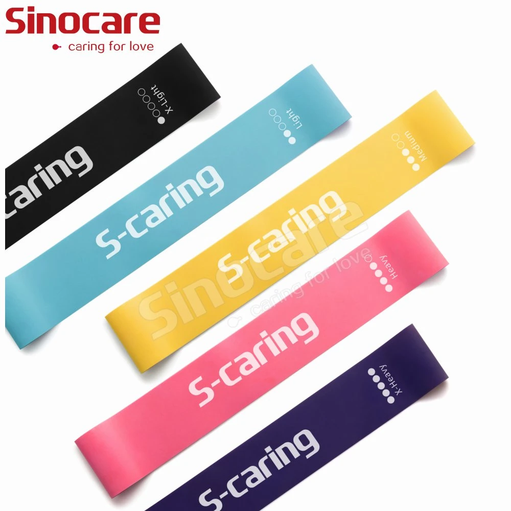 Látex Sinocare libre de la banda de Gimnasia Yoga Pilates tramo largo ejercicio de resistencia elástica personalizada Bandas Planas Thera Band